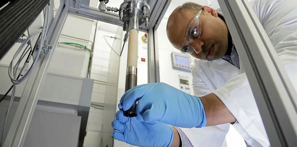 Professor Kondo-Francois Aguey-Zinsou, in his laboratory at the University of New South Wales, who has led the team developing the sodium borohydride technology.