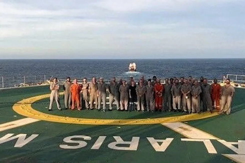On board: crew on board the Valaris MS-1 at the Barossa field