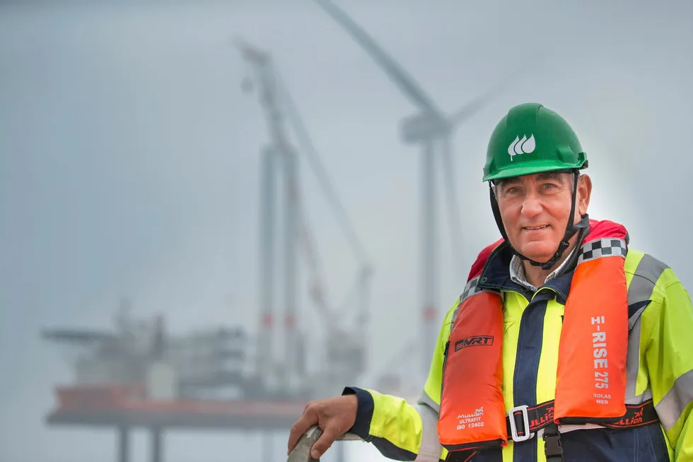Iberdrola boss Ignacio Galan at the inauguration of its Saint-Brieuc array in France. How fast more projects will follow is open to question.