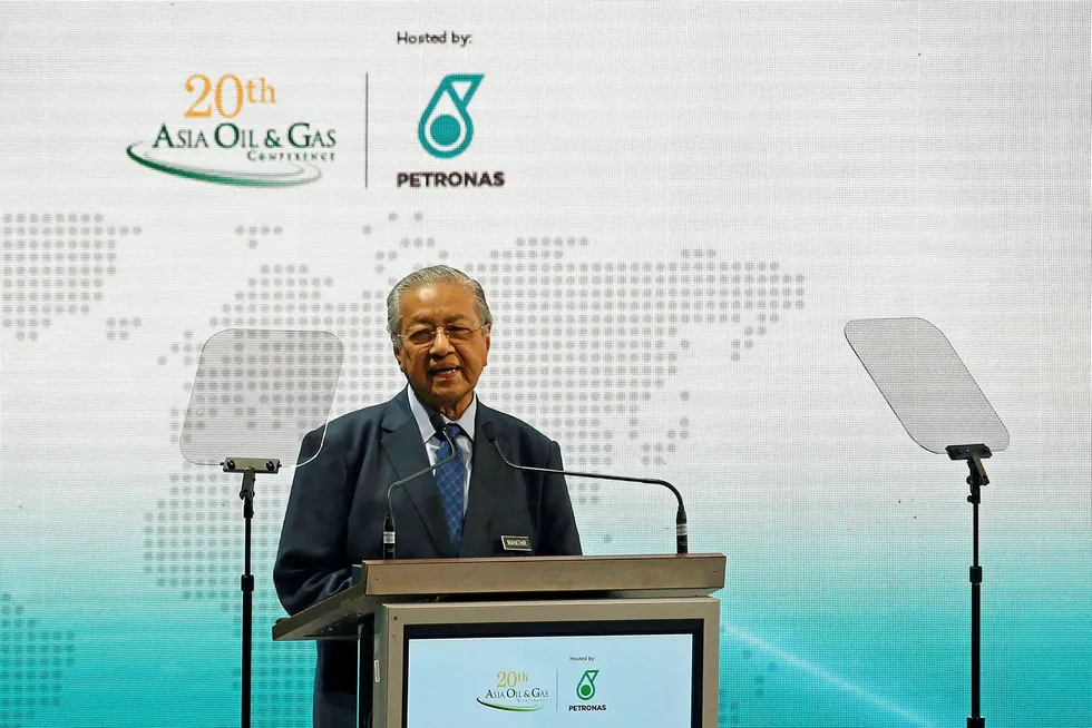 Malaysia's Prime Minister Mahathir Mohamad