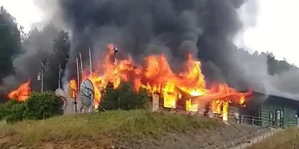 Gunmen attacked and set fire to a Salmon smolt facility owned by Norway-based Cermaq near Temuco, Chile on Jan. 28.