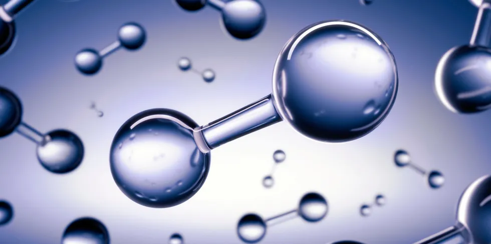 A graphic representation of hydrogen molecules.