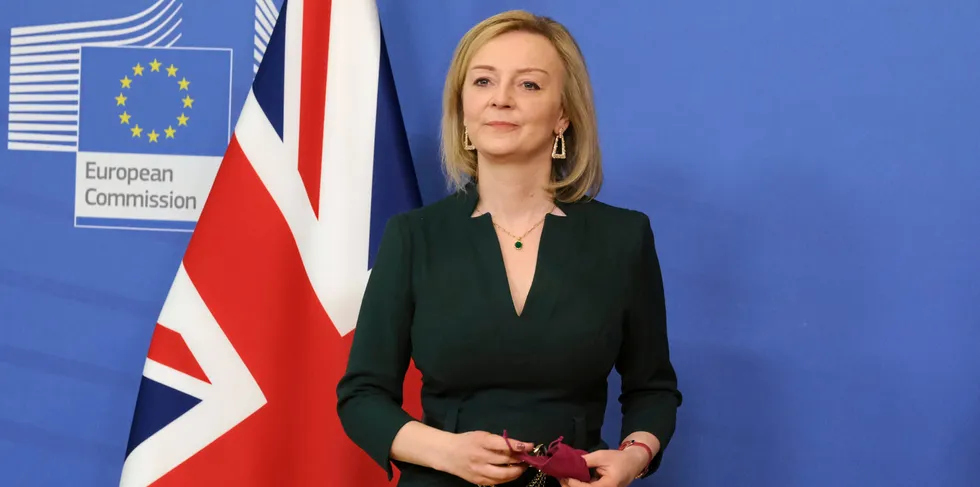 Tuesday's announcement by UK foreign secretary Liz Truss may set the wheels in motion for an EU-UK trade war, including tariffs on politically sensitive Scottish salmon.