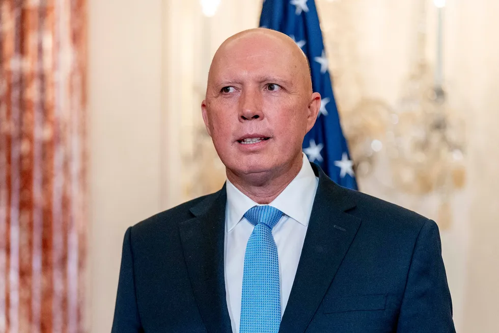 Australian opposition leader Peter Dutton.