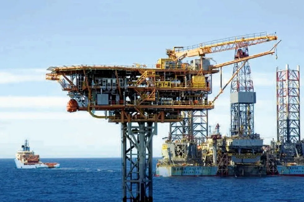 The Thylacine platform in the Otway basin offshore Australia.