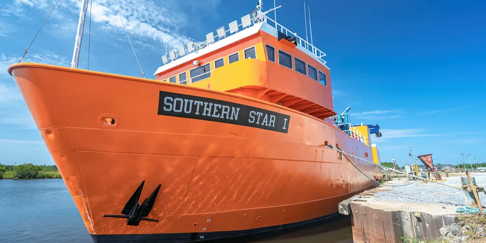 Omega Protein's new Southern Star is bound for Uruguay, where it will be used by Cooke Uruguay, a sister division of Omega Protein under Cooke Inc., to fish for red crab (Chaceon Notialis).