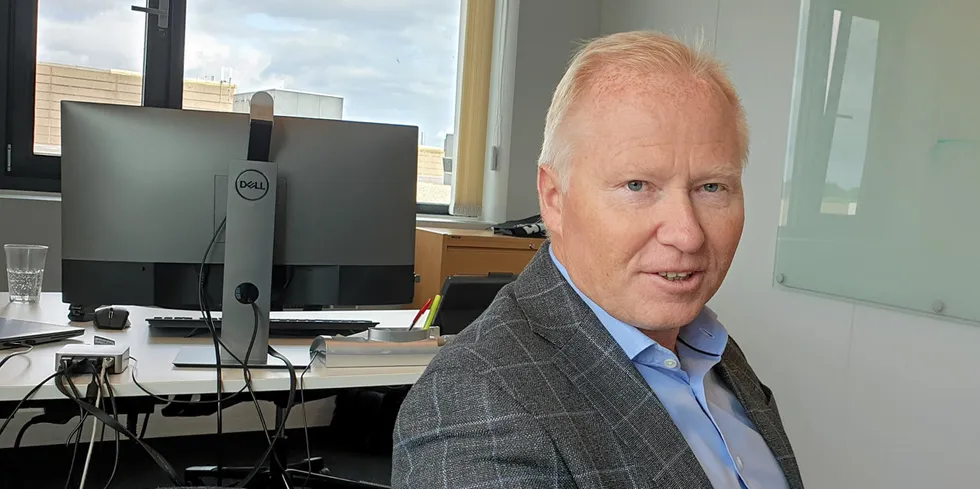Akva Group CEO Knut Nesse in his office at the company's head office in Klepp, a little south of Stavanger, Norway.