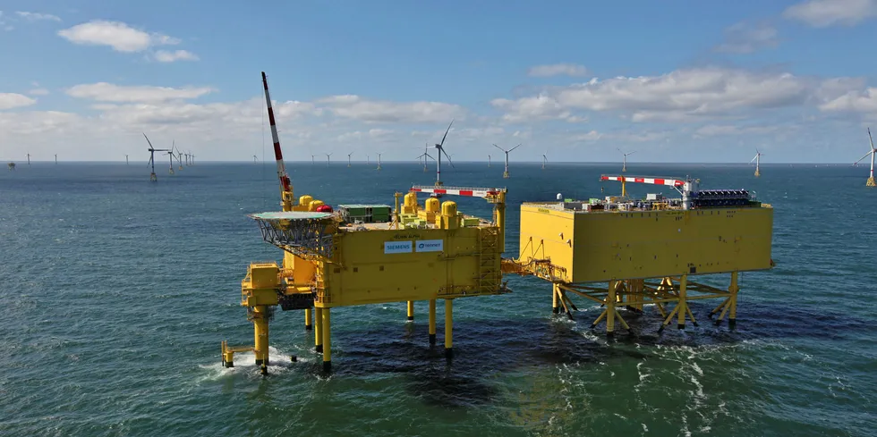 TenneT's HelWin alpha and beta platforms in the German part of the North Sea