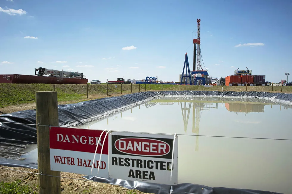 Exit: gas drilling rig in Marcellus
