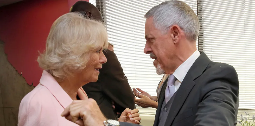 UK comedian Griff Rhys Jones with Camilla, Duchess of Cornwall.