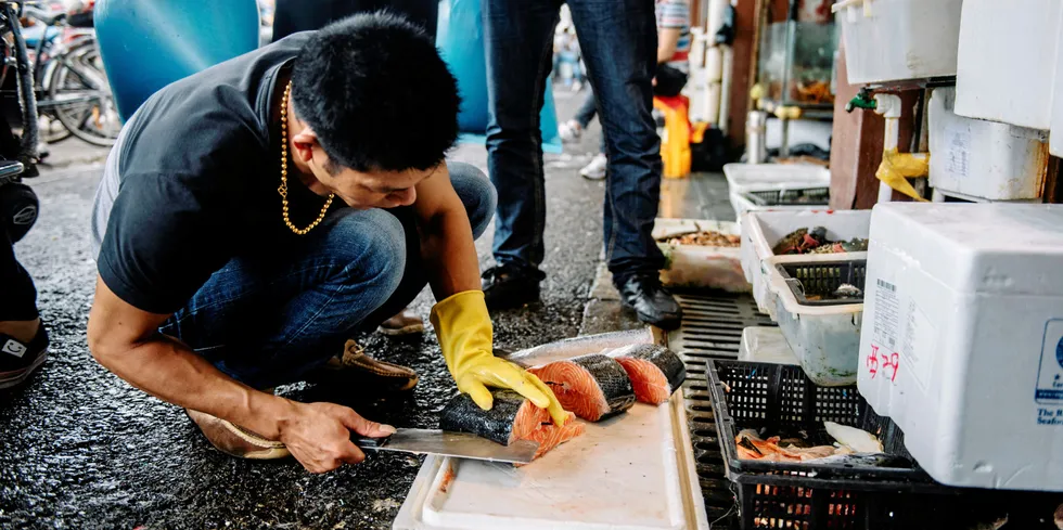 Imported salmon, often consumed raw or in restaurants, has taken a particularly severe hit from COVID repercusssions in the Chinese market.