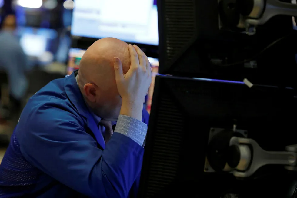 Oil price: Brent crude ended the session down 1% at $44.96