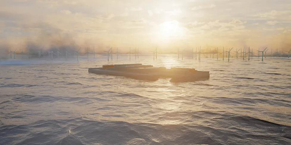 Rendering of future Belgian energy island