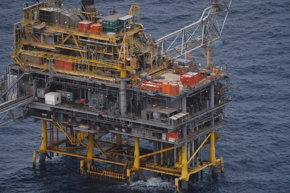 An oil rig offshore Tunisia, where more than 30 migrants including two children have been stranded for three days, according to the Sea-Watch charity.
