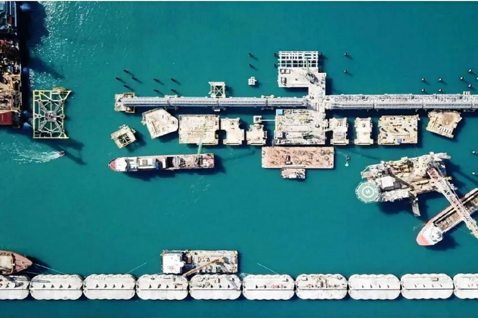 On site: construction activity related to the BP-led Greater Tortue Ahmeyim project