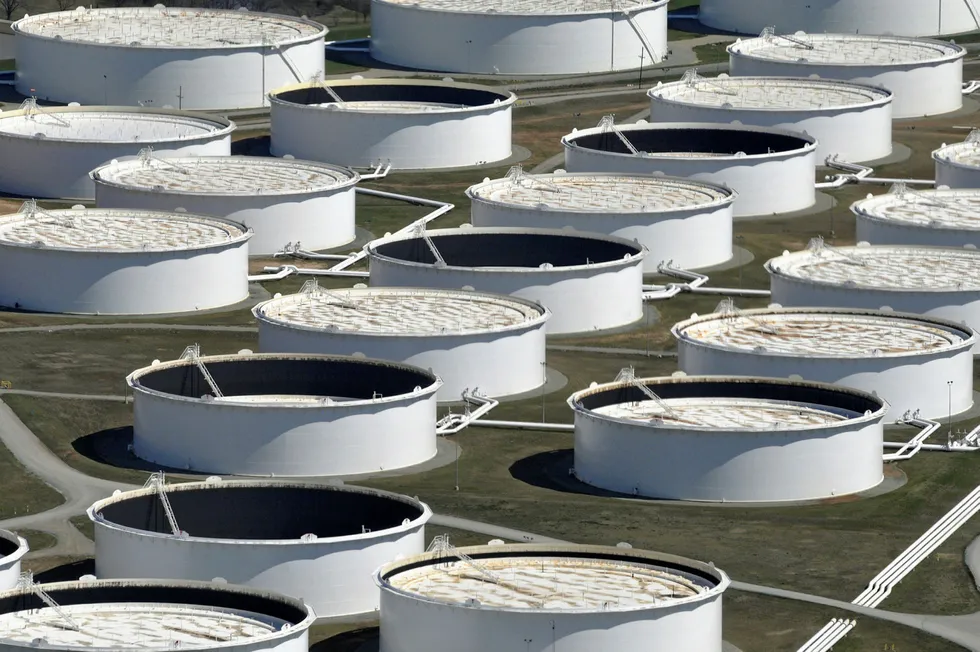 Inventories: storage tanks at Cushing, Oklahoma hub