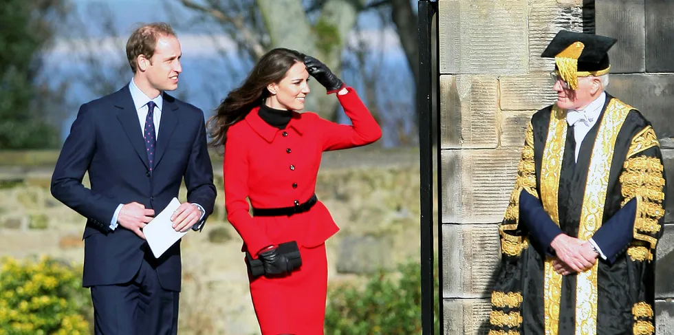 William and Kate on a visit to St Andrews.