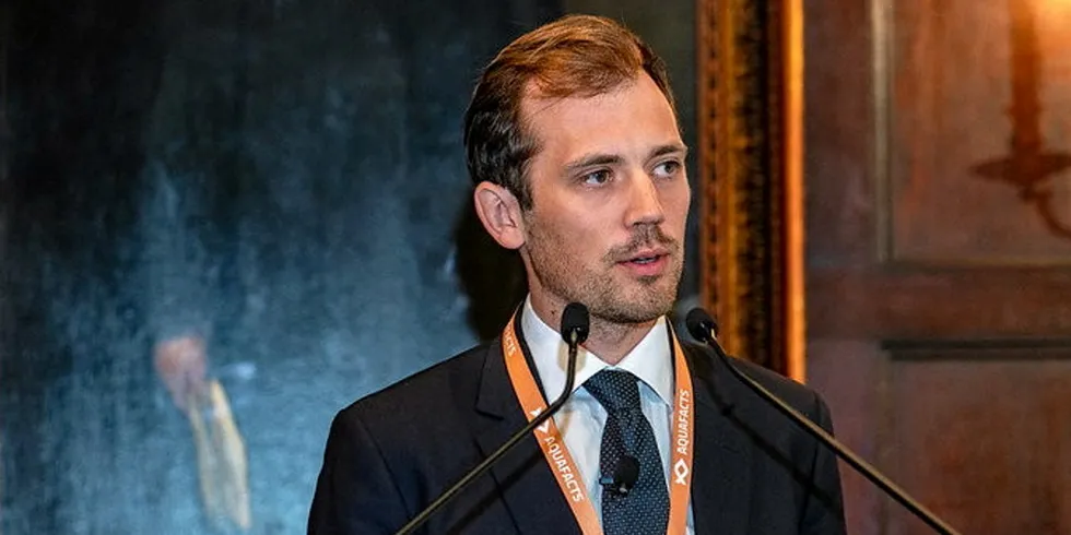 Pareto Securities Analyst Carl-Emil Kjolas Johannessen, speaking in New York at the IntraFish Seafood Investor Forum.