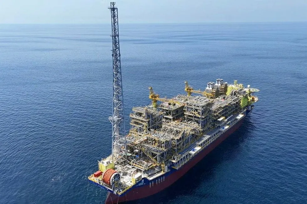Maria Quiteria FPSO producing in the Jubarte field offshore Brazil.