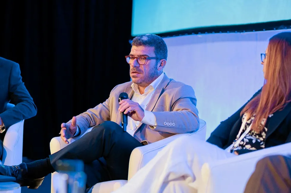 Diogo Almeida, head of hydrogen business development for Galp, speaking on a panel session at the Investing in Green Hydrogen conference.