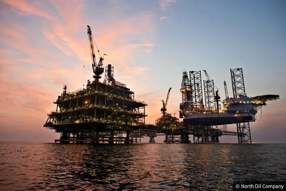 Front-runner: a jack-up drilling rig on the Al Shaheen oilfield, offshore Qatar