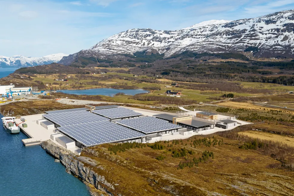 The land-based salmon farm is being built within the Nesna Industrial Park, just 30 minutes south of the island of Kvaroy.