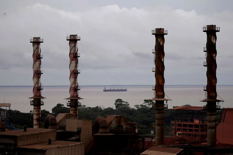 Customer: a ship navigates the Para river near Norsk Hydro's Alunorte refinery in Barcarena, Para state, northern Brazil