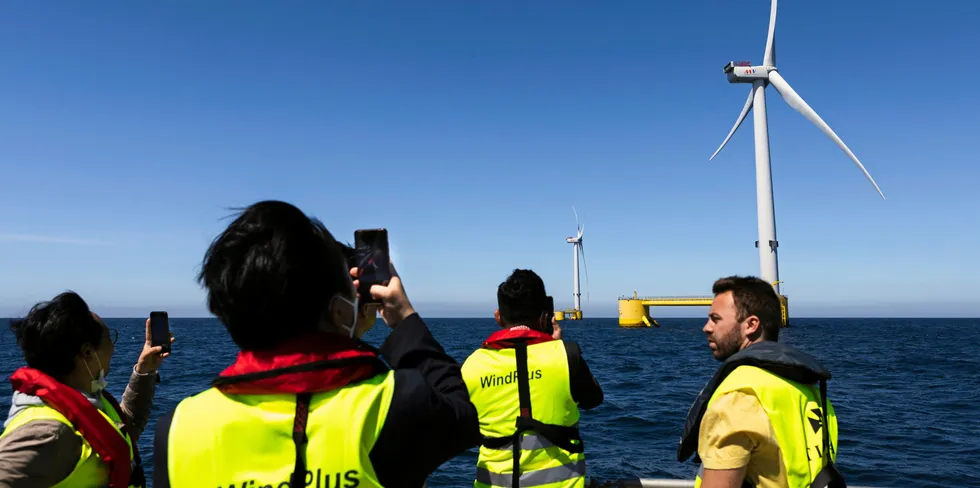 Visit by East-West Power to Ocean Wind's WindFloat pilot array off Portugal