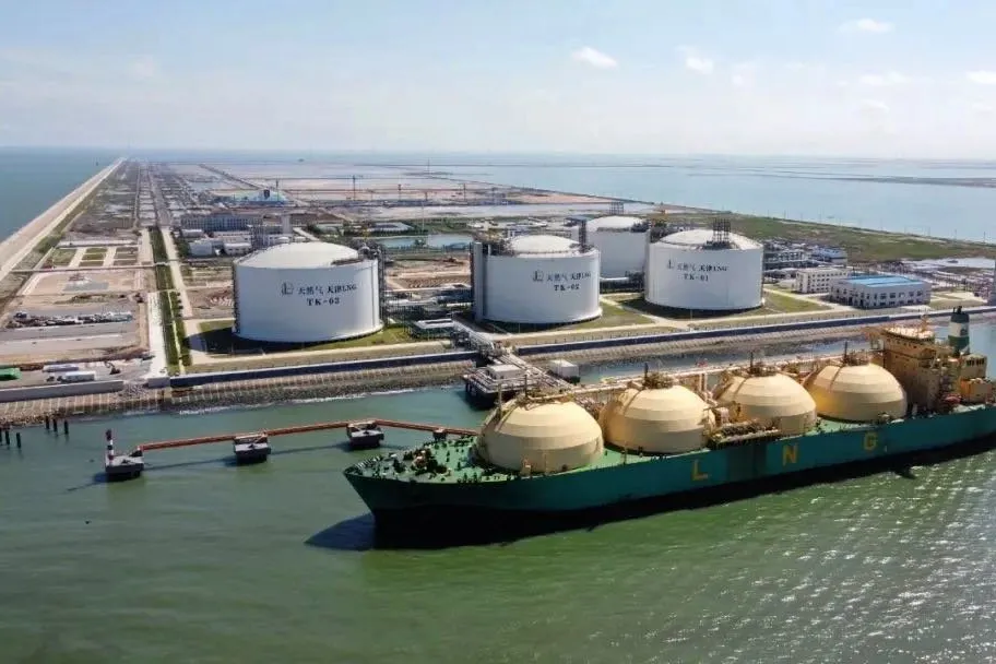 Sinopec's LNG import facility in Tianjin, northern China.