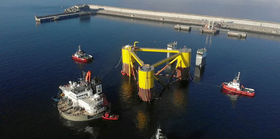 First WindFloat Atlantic platform afloat
