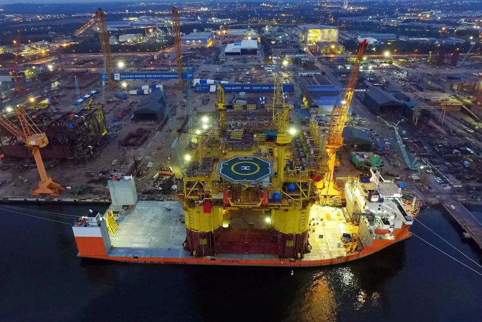 Loadout: Shell's Malikai platform at Malaysia Marine & Heavy Engineering's yard
