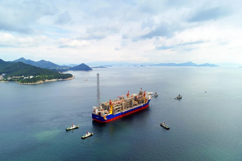 En route: the Ichthys Venturer in July 2017 leaving Daewoo Shipping & Marine Engineering's yard in South Korea for the Ichthys field offshore Australia