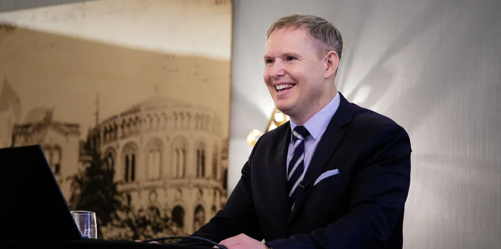 Mowi CEO Ivan Vindheim. The company's third quarter was buffeted by high salmon prices, despite some operational difficulties.