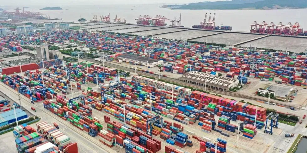 Ningbo Beilun International Container Terminal in China is near a coronavirus outbreak in the Beilun district