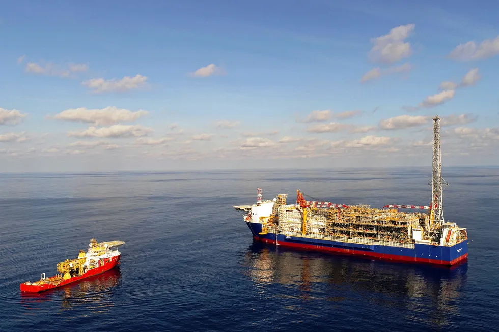 Offshore development: the Ichthys Venturer FPSO moored at the Ichthys field