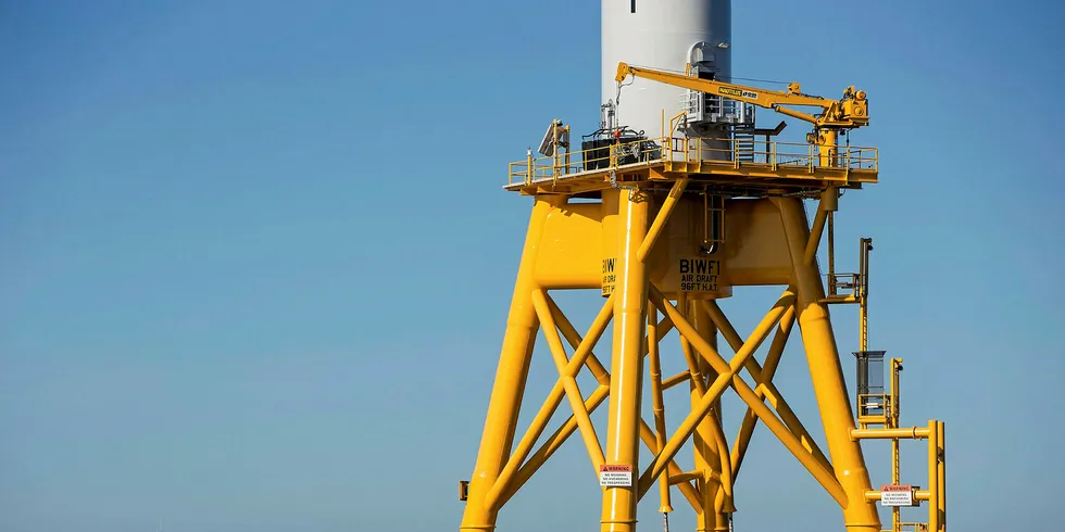 A turbine installed off Block Island