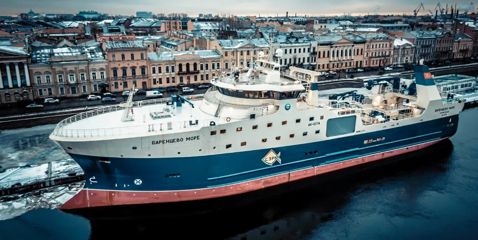 .A new 86-meter bottom trawler ordered by Arkhangelsk Trawl Fleet.