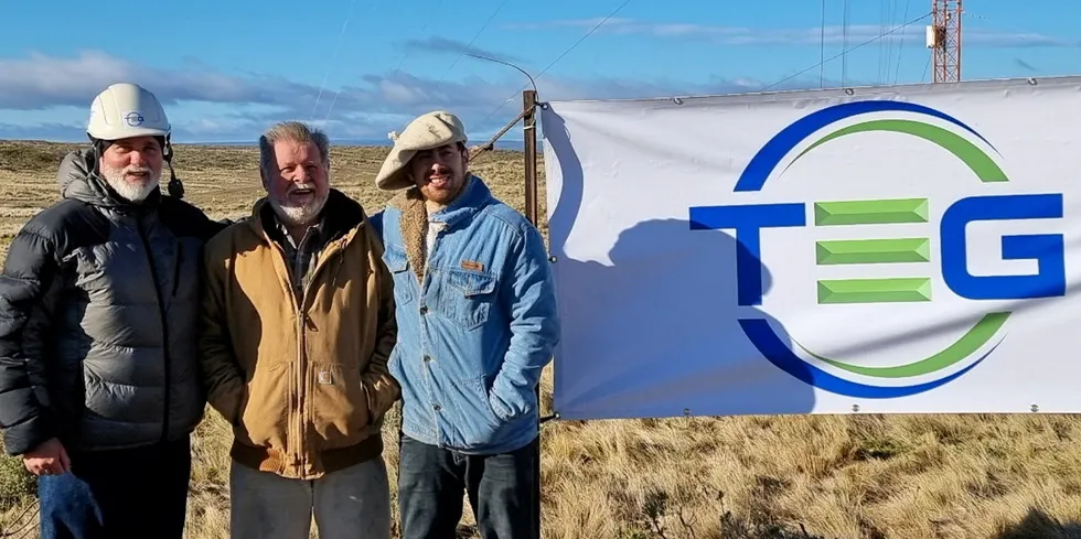 Project executives at the site in Chile, said to offer some of the world's best wind resources.