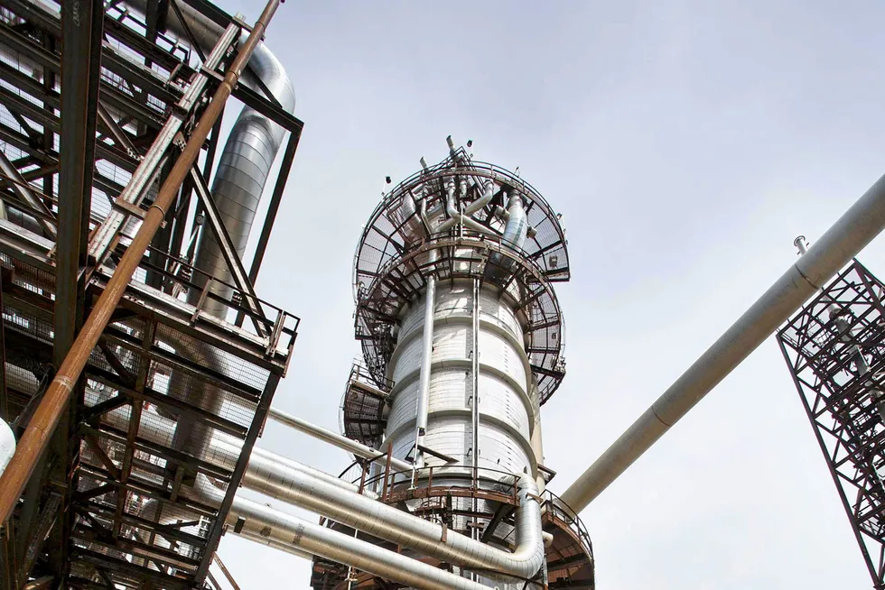 Facilities: a section of the Quest CCS unit at the Scotford Upgrader, north-east of Edmonton, Alberta, Canada