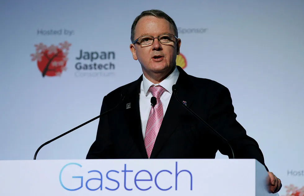 Cheering start-up: Woodside chief executive Peter Coleman