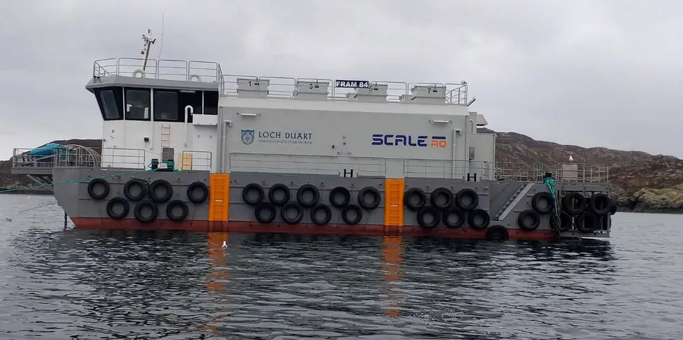 Loch Duart invested in a hybrid feed barge to lower its emissions.