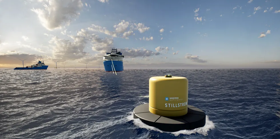 CGI of 'Stillstrom' offshore charging station developed by Maersk