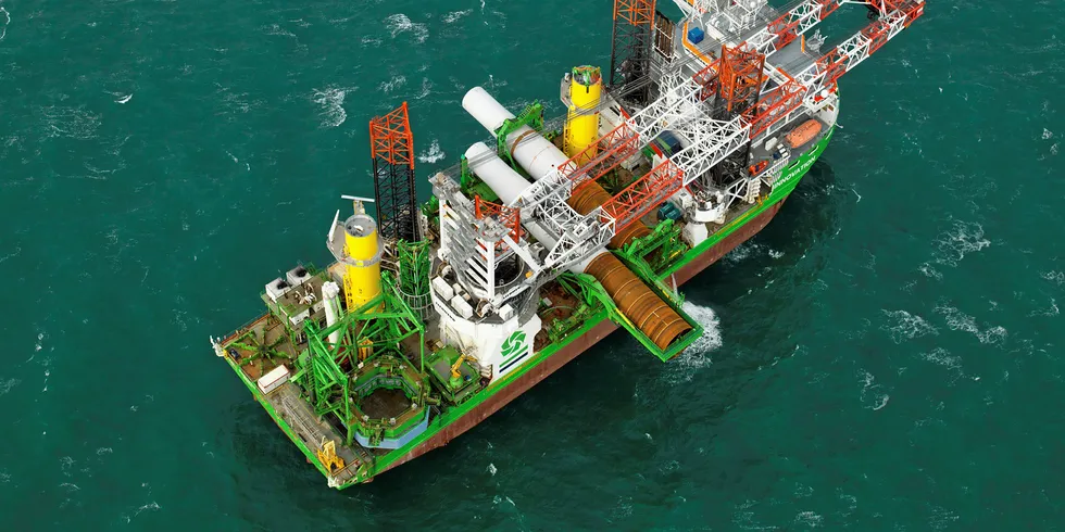 DEME installation work in Europe with jackup vessel Innovation