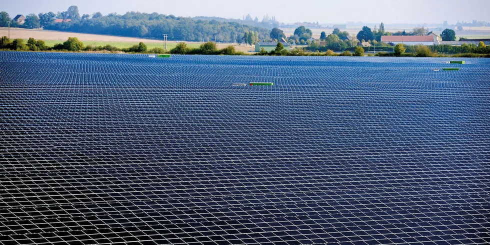 An EDF solar farm near Chartres, central France. Photo: AFP/Getty