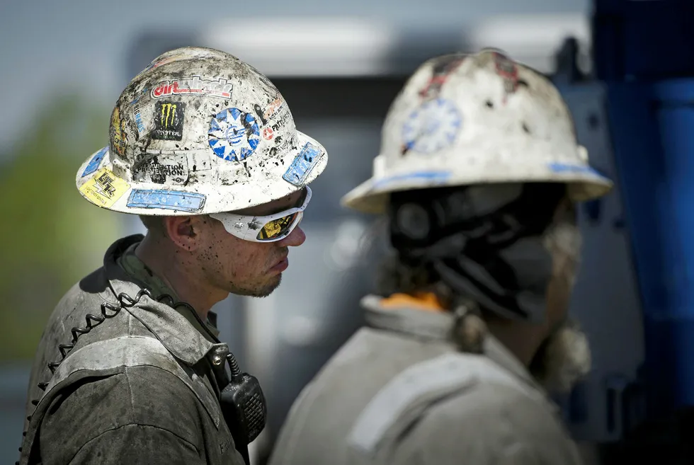 Outlook: workers at a Marcellus shale operation in the Appalachian basin