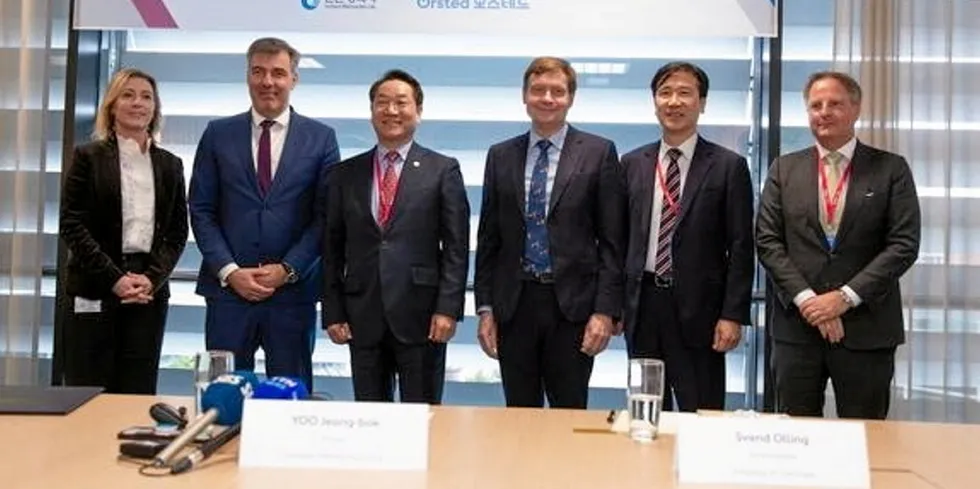 A signing ceremony for the deal took place in Orsted's offices in Copenhagen.
