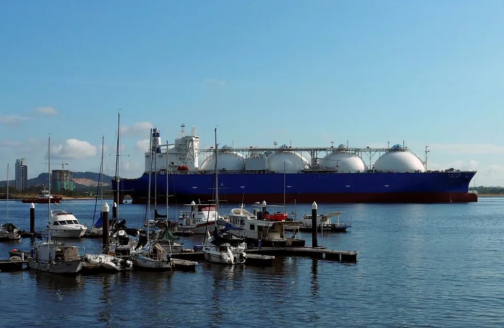 Cargo: an LNG tanker is seen off the coast of Singapore