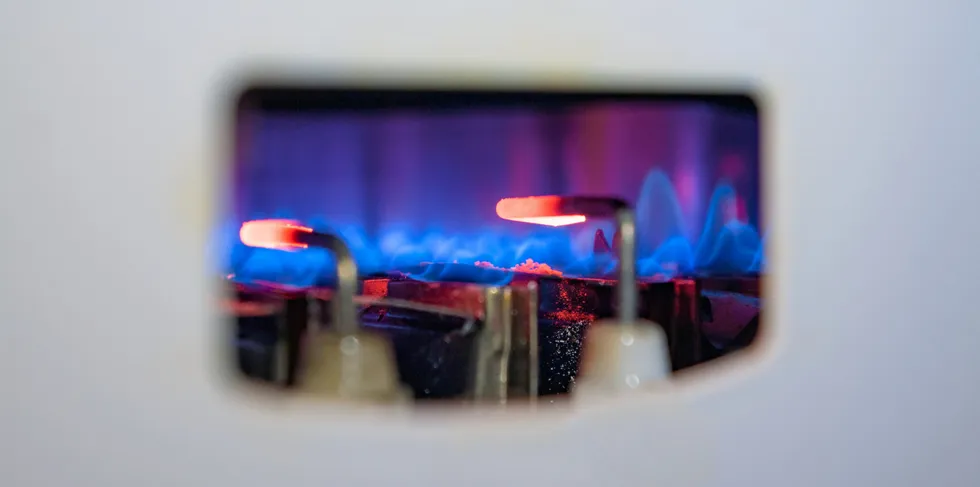 A domestic gas boiler.