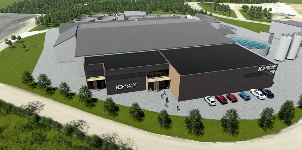 A scetch of Kvaroy Smolt's new facility, situated in Mo i Rana.