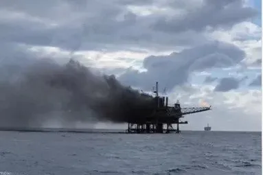 An image shared on Whatsapp claiming to show the PCH-1 fixed production platform on fire at the Cherne field in the Campos basin offshore Brazil.